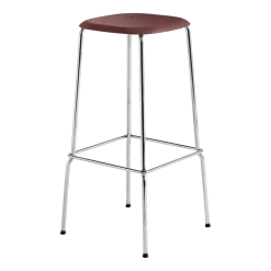 Tabouret acier et plaquage chêne rouge 75 cm Soft Edge 80 - Hay
