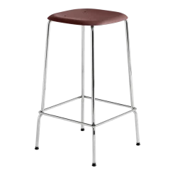 Tabouret acier et plaquage chêne rouge 65 cm Soft Edge 80 - Hay
