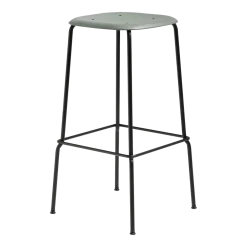 Tabouret acier et polypropylène dusty green et noir 75 cm Soft Edge 85 - Hay