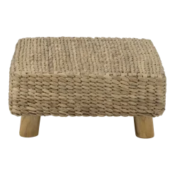 Tabouret carré en jacinthe d'eau naturelle marron 50 x 50 cm Mojo - Bloomingville Mini