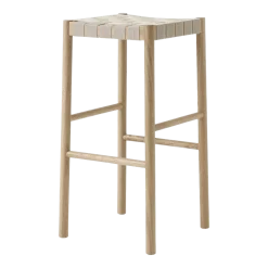 Tabouret de bar beige et piètement naturel Betty TK8 - &tradition