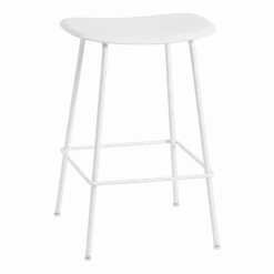 Tabouret de bar 65cm blanc piétement tubes Fiber - Muuto
