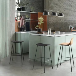 Tabouret de bar 75 cm blanc piétement tubes Fiber - Muuto
