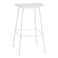 Tabouret de bar 75 cm blanc piétement tubes Fiber - Muuto