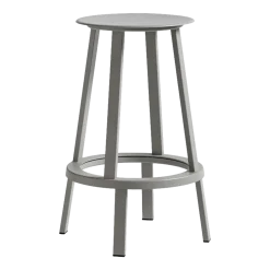 Tabouret de bar 65cm en aluminium gris Revolver - HAY