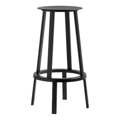 Tabouret de bar 75cm en aluminium noir Revolver - HAY