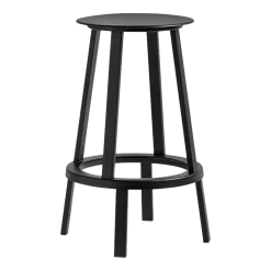 Tabouret de bar 65 cm en aluminium noir Revolver - HAY