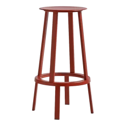Tabouret de bar 75cm en aluminium rouge Revolver - HAY