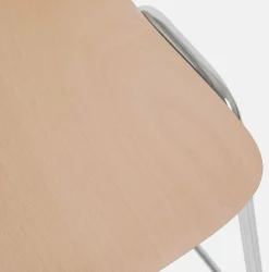 Tabouret de bar 75 cm en bois naturel et cadre argenté Touchwood - Hem