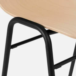 Tabouret de bar 65 cm en bois naturel et cadre noir Touchwood - Hem