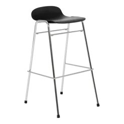 Tabouret de bar 75 cm en bois noir et cadre argenté Touchwood - Hem