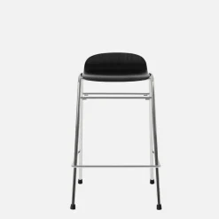 Tabouret de bar 65 cm en bois noir et cadre argenté Touchwood - Hem