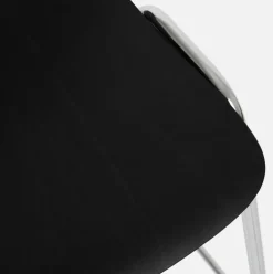 Tabouret de bar 65 cm en bois noir et cadre argenté Touchwood - Hem
