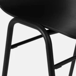 Tabouret de bar 75 cm en bois noir et cadre noir Touchwood - Hem