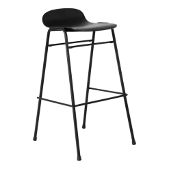 Tabouret de bar 75 cm en bois noir et cadre noir Touchwood - Hem