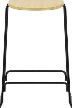Tabouret de bar 65 cm en chêne et acier noir Just noir/ Oak - Normann Copenhagen
