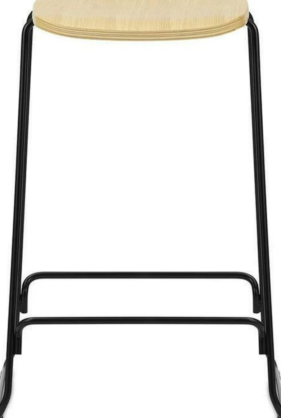 Tabouret de bar 65 cm en chêne et acier noir Just noir/ Oak - Normann Copenhagen