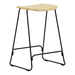 Tabouret de bar 65 cm en chêne et acier noir Just noir/ Oak - Normann Copenhagen