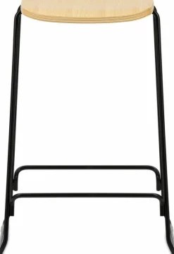 Tabouret de bar 65 cm en chêne et acier noir Just noir/ Oak - Normann Copenhagen