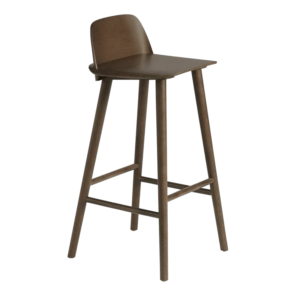 Tabouret de bar 75 cm en chêne foncé Nerd - Muuto