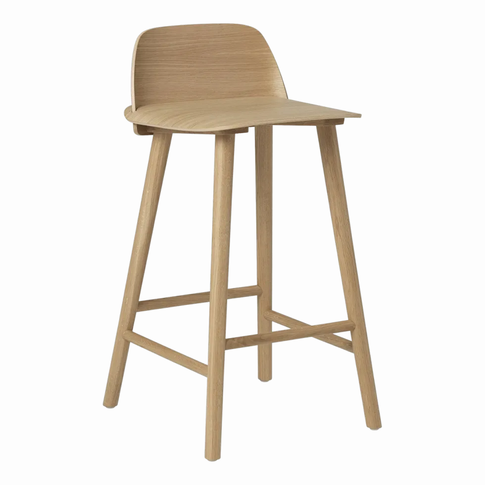 Tabouret de bar 65 cm en chêne naturel Nerd - Muuto