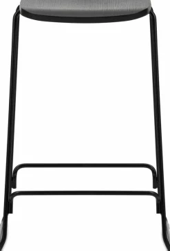 Tabouret de bar 65 cm en chêne noir et acier Just noir/noir - Normann Copenhagen