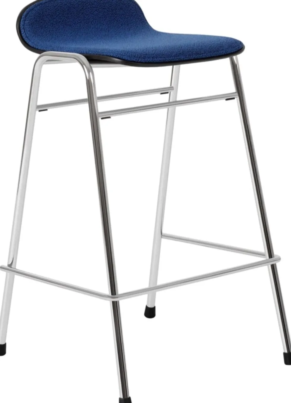 Tabouret de bar 65 cm en tissu bleu et cadre argenté Touchwood - Hem