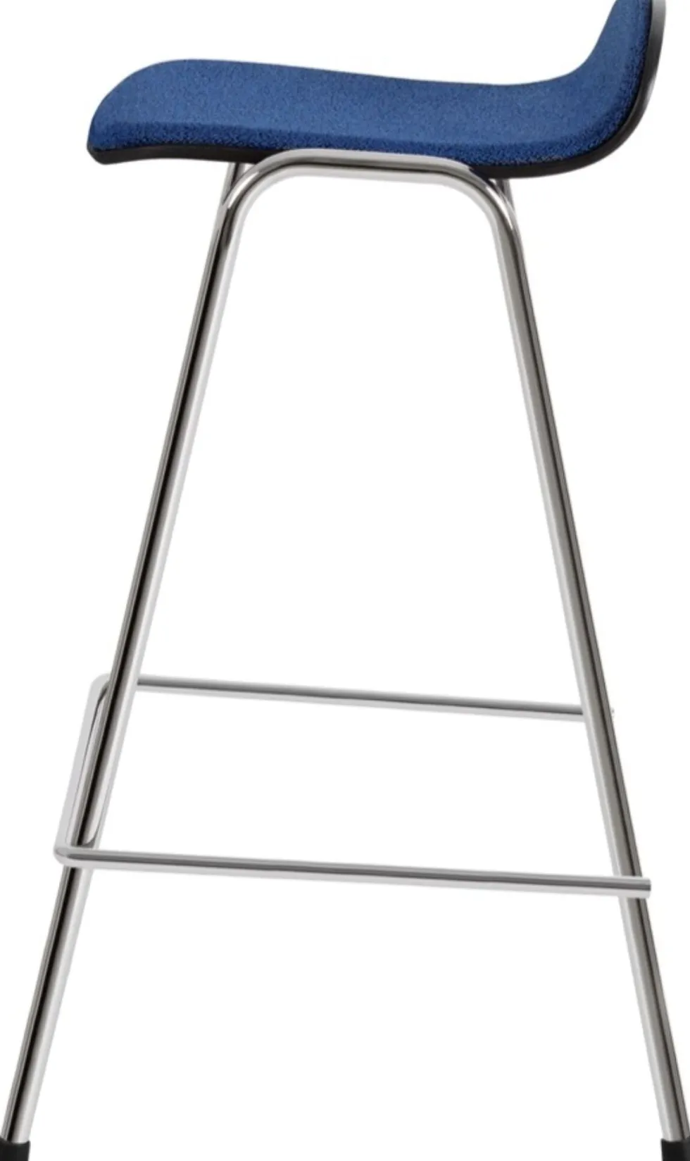 Tabouret de bar 65 cm en tissu bleu et cadre argenté Touchwood - Hem