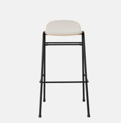 Tabouret de bar 75 cm en tissu gris et cadre noir Touchwood - Hem