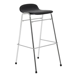 Tabouret de bar 75 cm en tissu noir et cadre argenté Touchwood - Hem