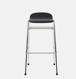 Tabouret de bar 75 cm en tissu noir et cadre argenté Touchwood - Hem