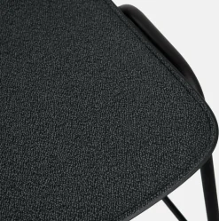 Tabouret de bar 75 cm en tissu noir et cadre noir Touchwood - Hem