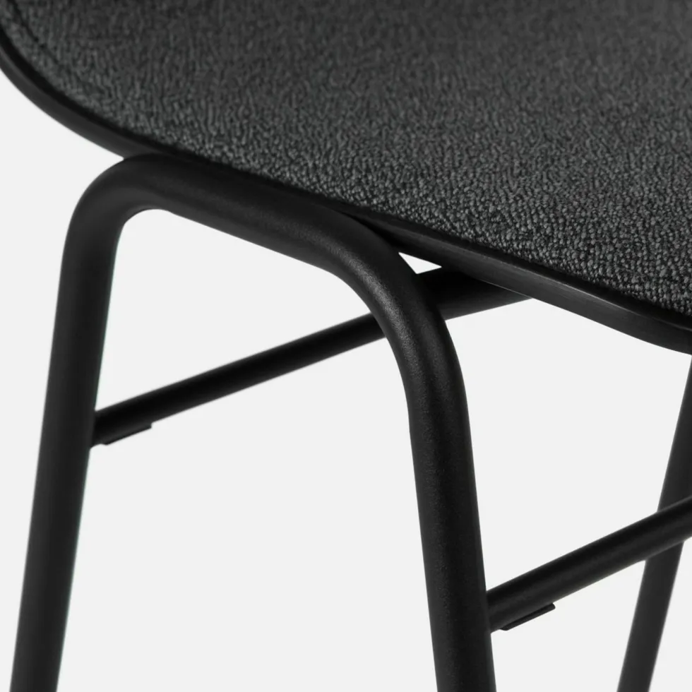 Tabouret de bar 65 cm en tissu noir et cadre noir Touchwood - Hem