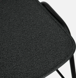 Tabouret de bar 65 cm en tissu noir et cadre noir Touchwood - Hem