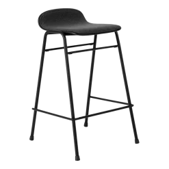 Tabouret de bar 65 cm en tissu noir et cadre noir Touchwood - Hem