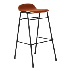Tabouret de bar 75 cm en tissu rouge et cadre noir Touchwood - Hem