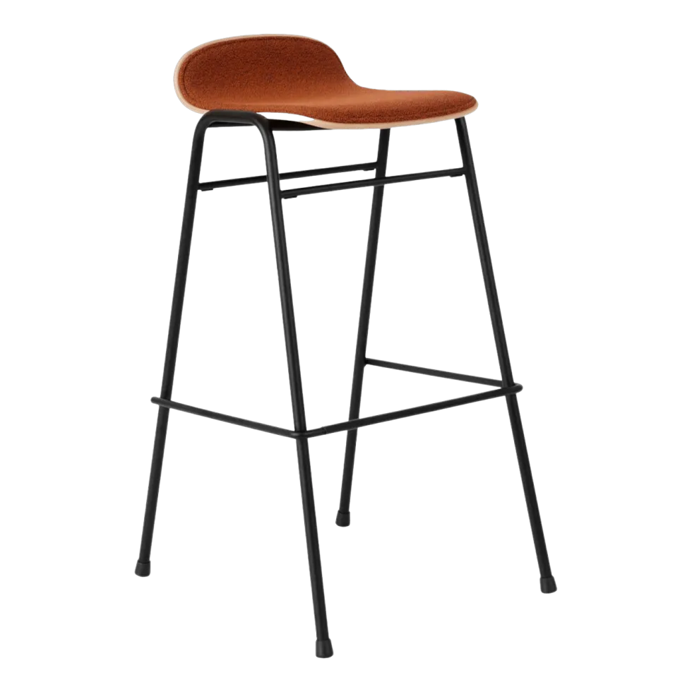 Tabouret de bar 75 cm en tissu rouge et cadre noir Touchwood - Hem