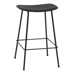 Tabouret de bar 65cm noir piétement tubes Fiber - Muuto