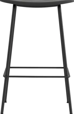 Tabouret de bar 65cm noir piétement tubes Fiber - Muuto
