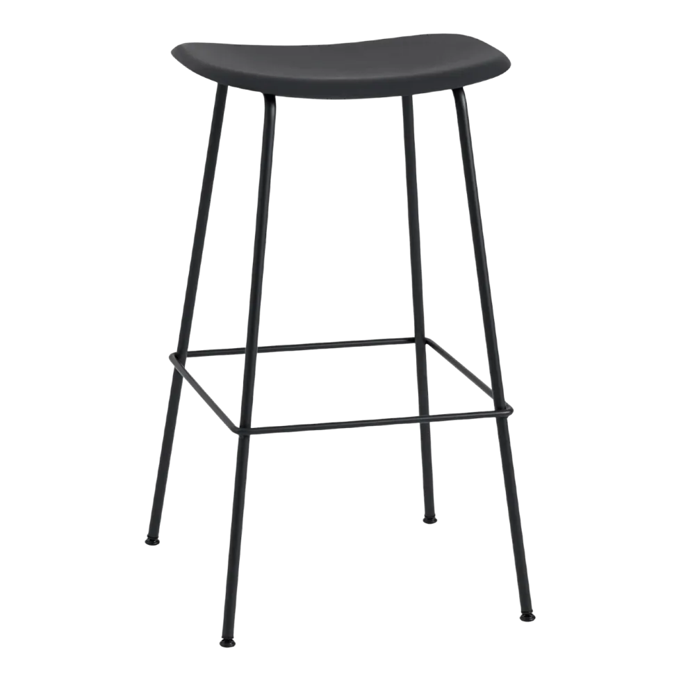 Tabouret de bar 75 cm noir piétement tubes Fiber - Muuto