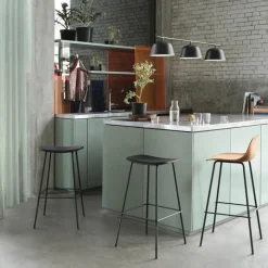Tabouret de bar 75cm ocre piétement tubes Fiber - Muuto