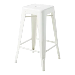 Tabouret de bar de jardin en acier blanc pur 65cm H65 - Tolix