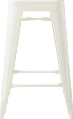Tabouret de bar de jardin en acier blanc pur 65cm H65 - Tolix