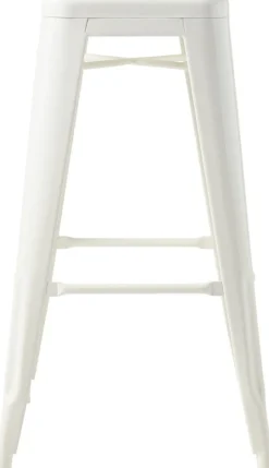 Tabouret de bar de jardin en acier blanc pur 75cm H75 - Tolix