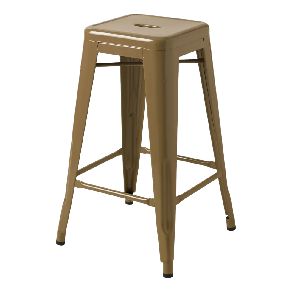 Tabouret de bar de jardin en acier brun vert 65cm H65 - Tolix