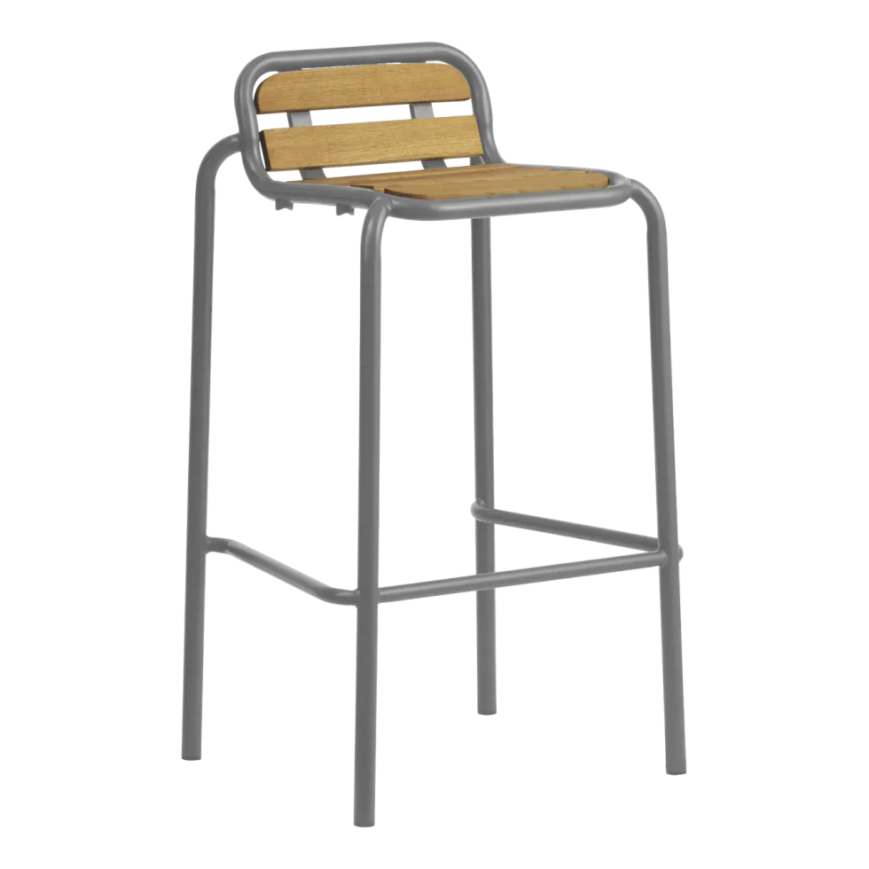 Tabouret de bar en acier et bois gris 75cm Vig Robinia - Normann Copenhagen