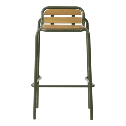 Tabouret de bar en acier et bois vert foncé 75cm Vig Robinia - Normann Copenhagen