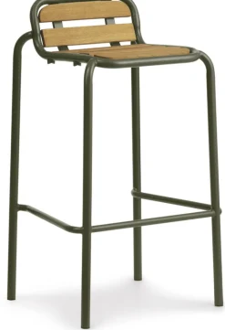 Tabouret de bar en acier et bois vert foncé 75cm Vig Robinia - Normann Copenhagen