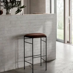 Tabouret de bar en acier et mousse gris 75cm Covent - New works