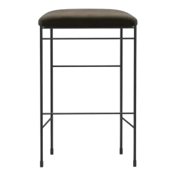 Tabouret de bar en acier et mousse marron 65cm Covent - New works